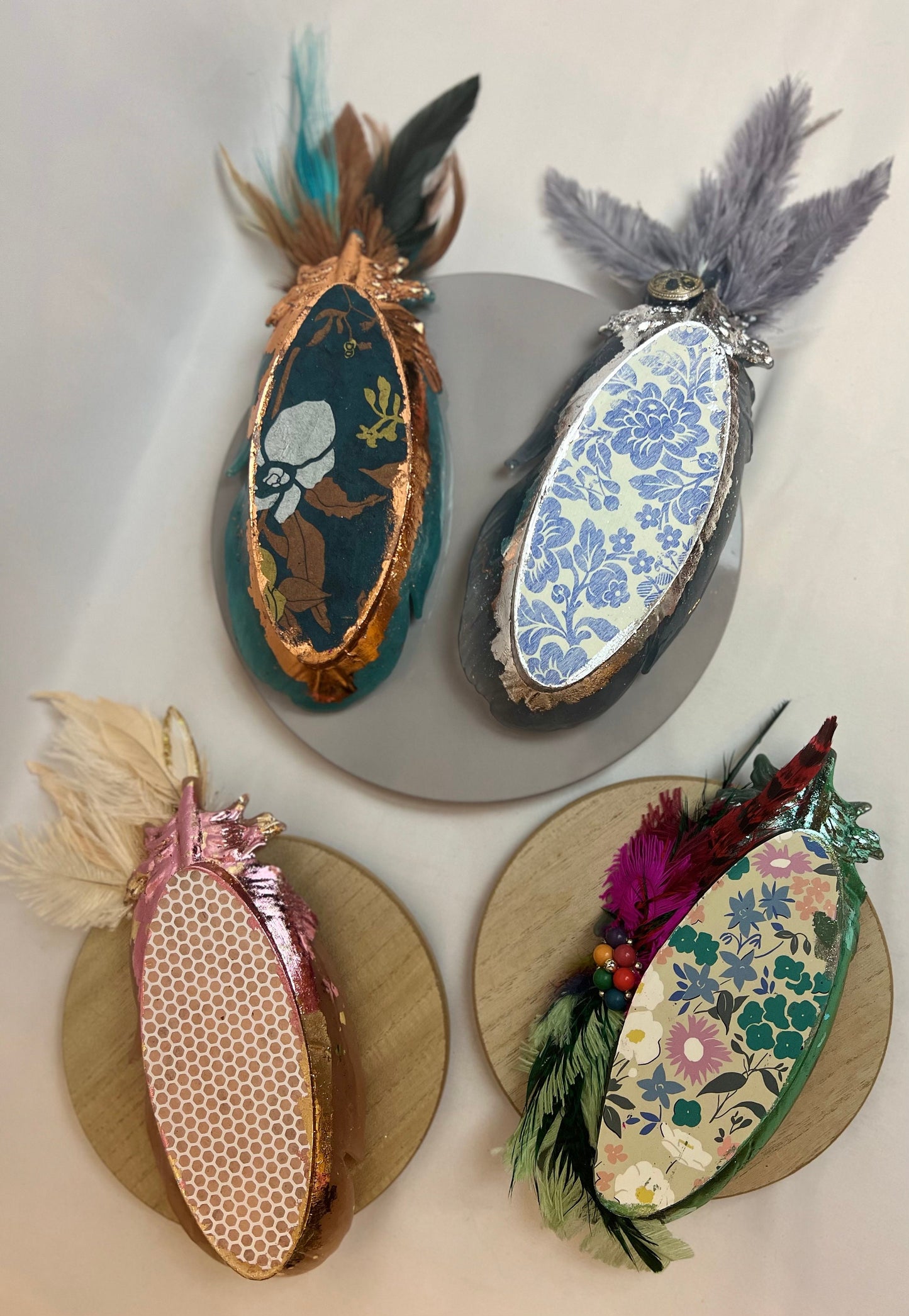Embellished Vintage Jeweled Peacock Trinket Dish