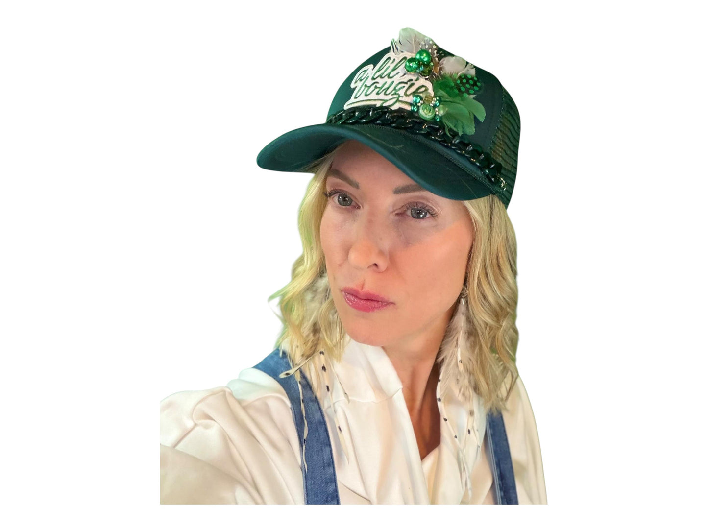 NEW Style Statement “A Lil’ Bougie” Patchwork Jeweled Trucker Hat