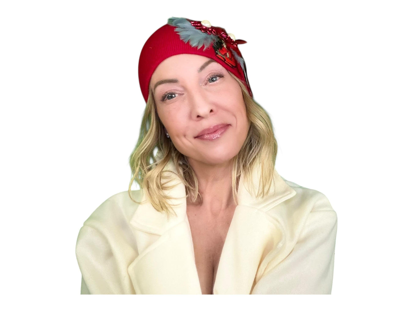 NEW Style Statement “Cigar Woman” Patchwork Jeweled Fashionable Avant-Garde Winter Hat