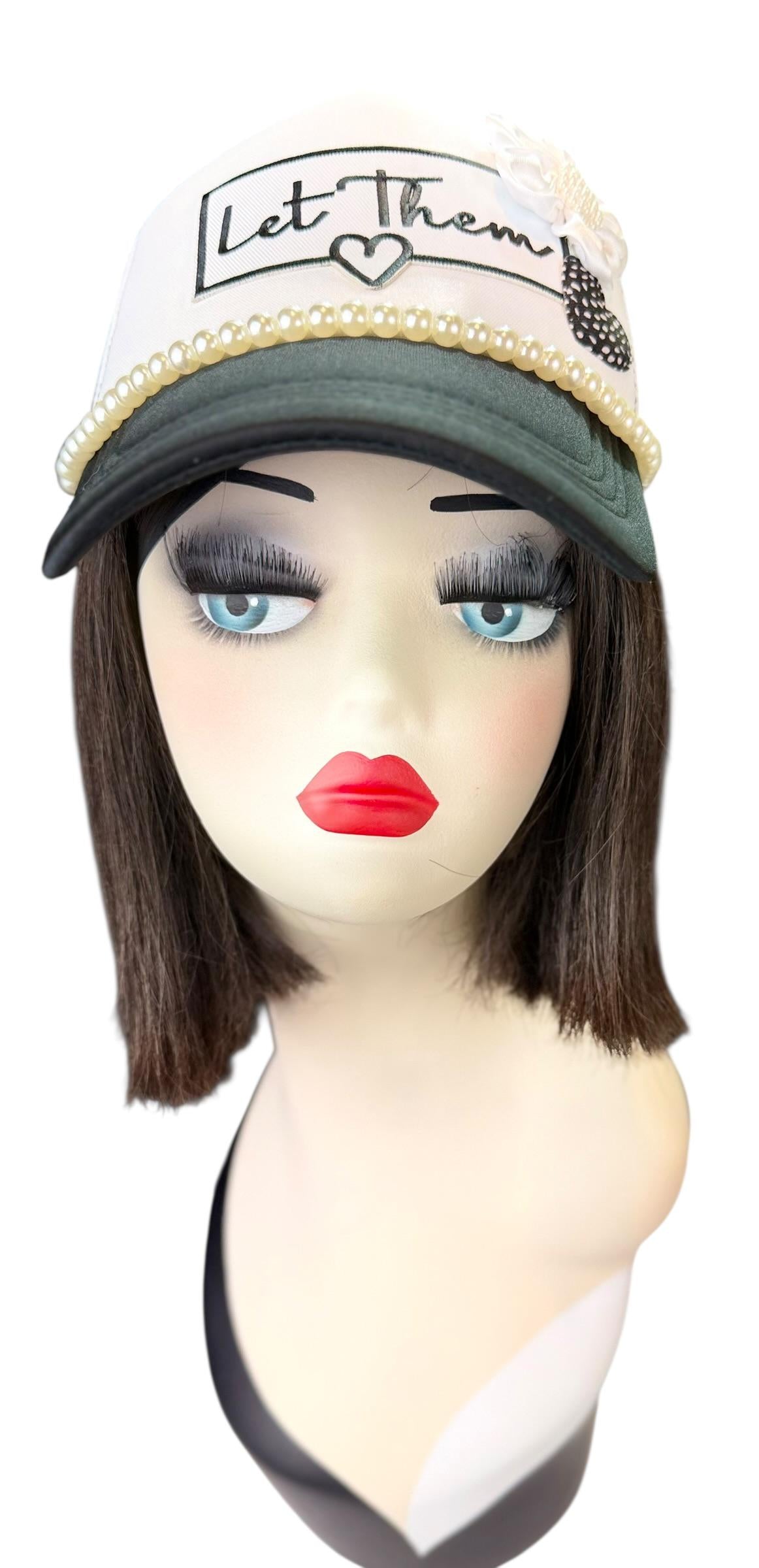 Girl Power Statement “Let Them” Patchwork Embellished Trucker Hat