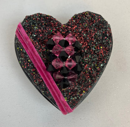 Trinket Keepsake Heart Dish - Black