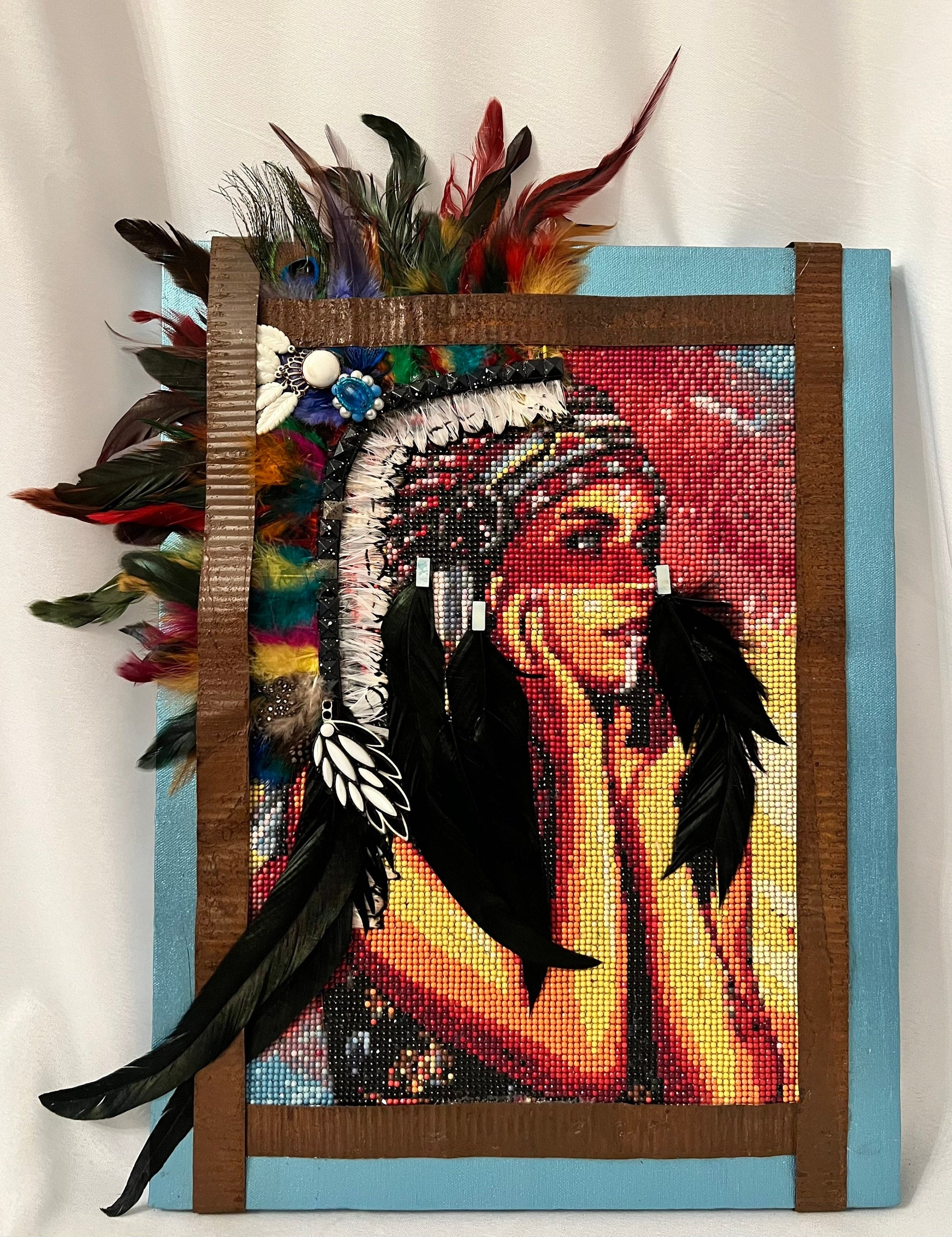 Wall Art - Vintage Jeweled Indian Princess Mixed Media