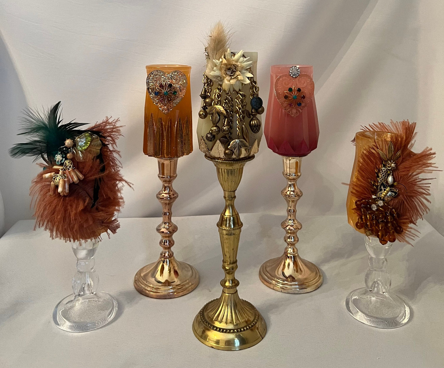 VASE - Vintage Jeweled Embellished Vase Decor - Makeup Brush Holder