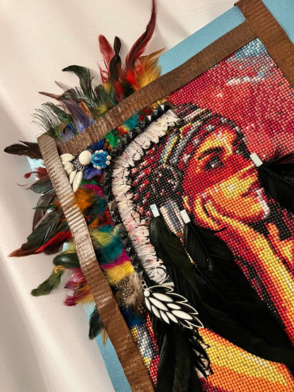 Wall Art - Vintage Jeweled Indian Princess Mixed Media