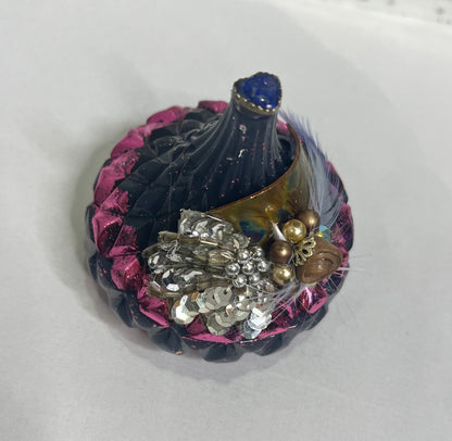 Teardrop Diamond Design Vintage Jeweled Keepsake Box