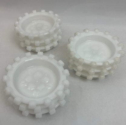 Pinwheel Design Milk Glass Coasters