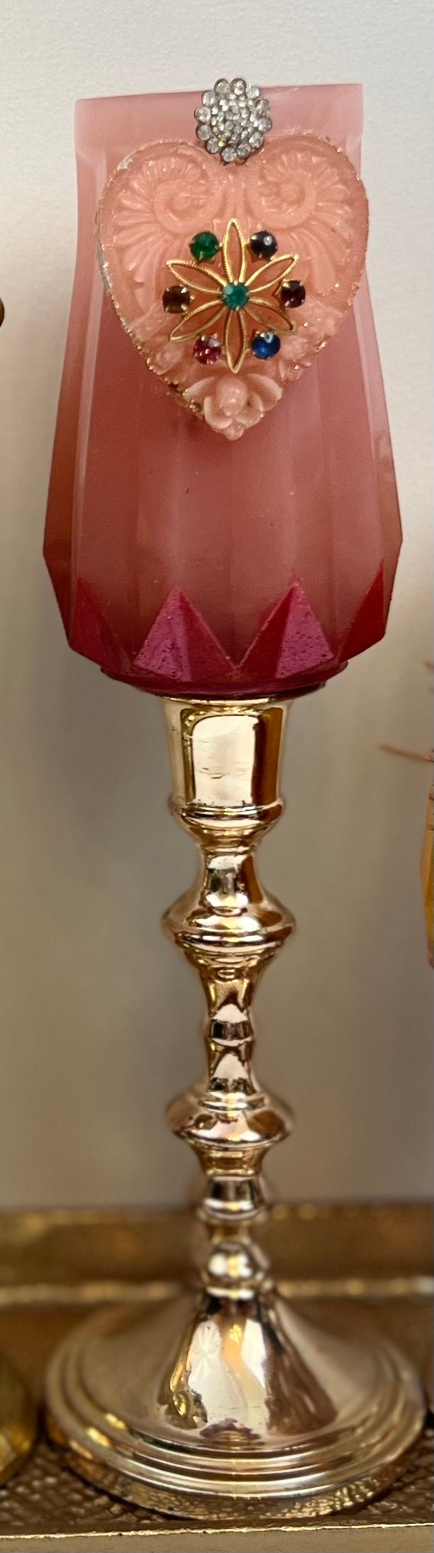 VASE - Vintage Jeweled Embellished Vase Decor - Makeup Brush Holder
