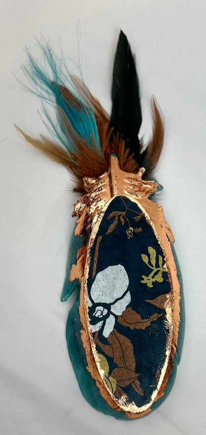 Embellished Vintage Jeweled Peacock Trinket Dish