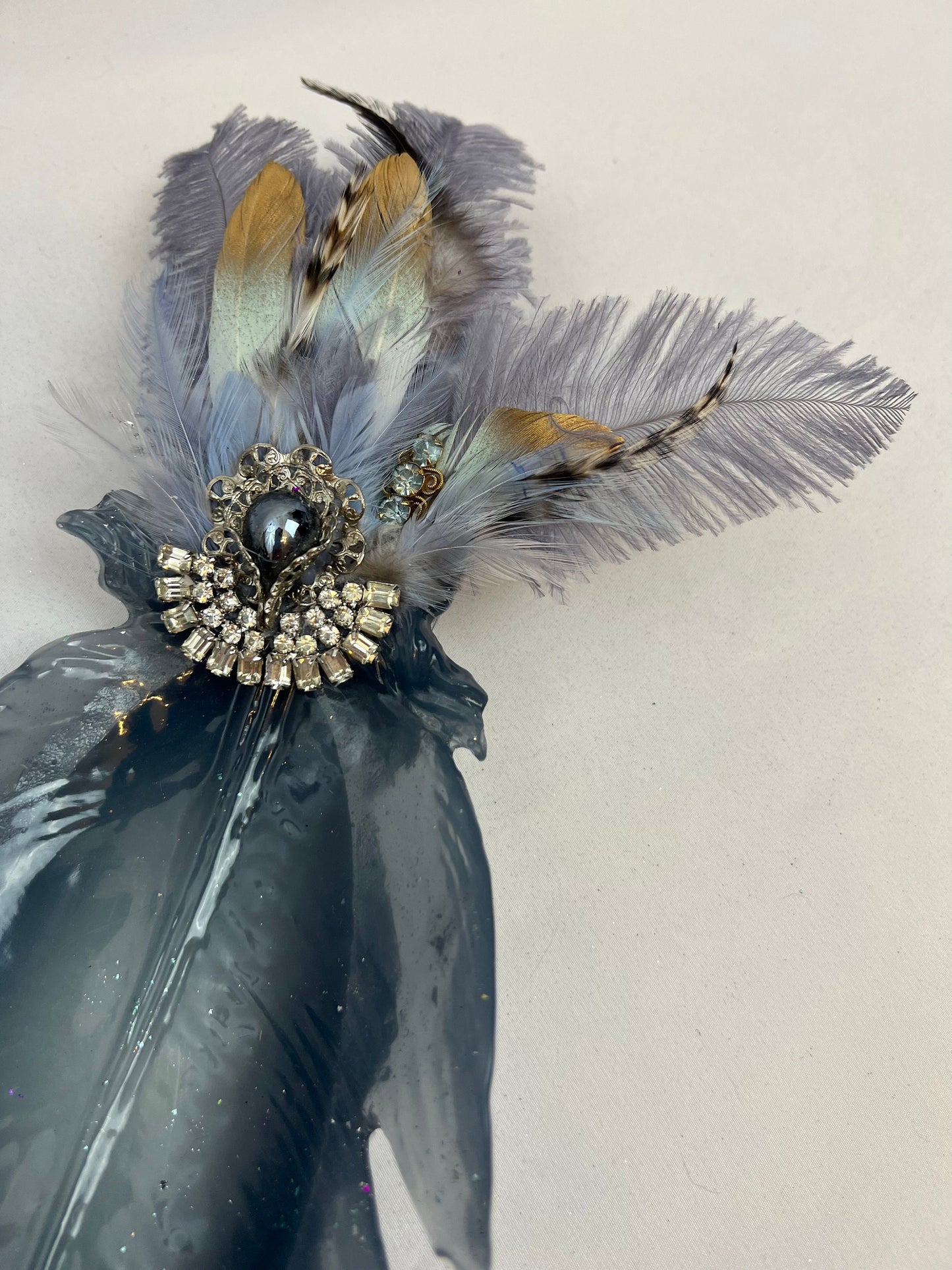Embellished Vintage Jeweled Peacock Trinket Dish