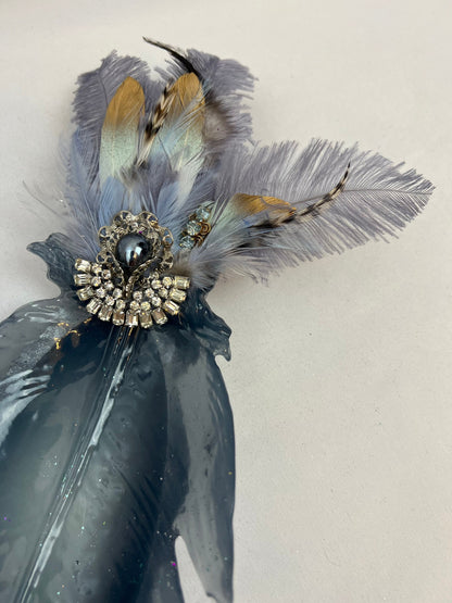 Embellished Vintage Jeweled Peacock Trinket Dish