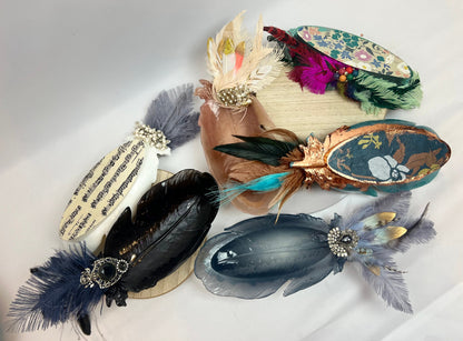 Vintage Jeweled Peacock Feather Dish for Jewelry, Trinkets, and Keys