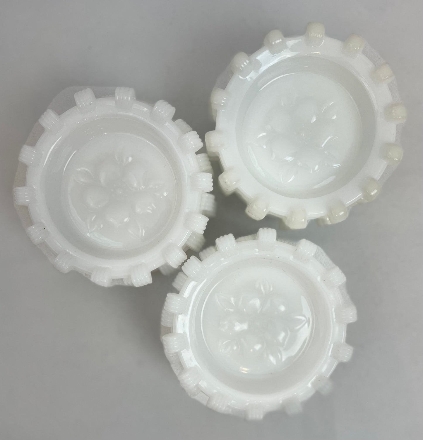 Pinwheel Design Milk Glass Coasters