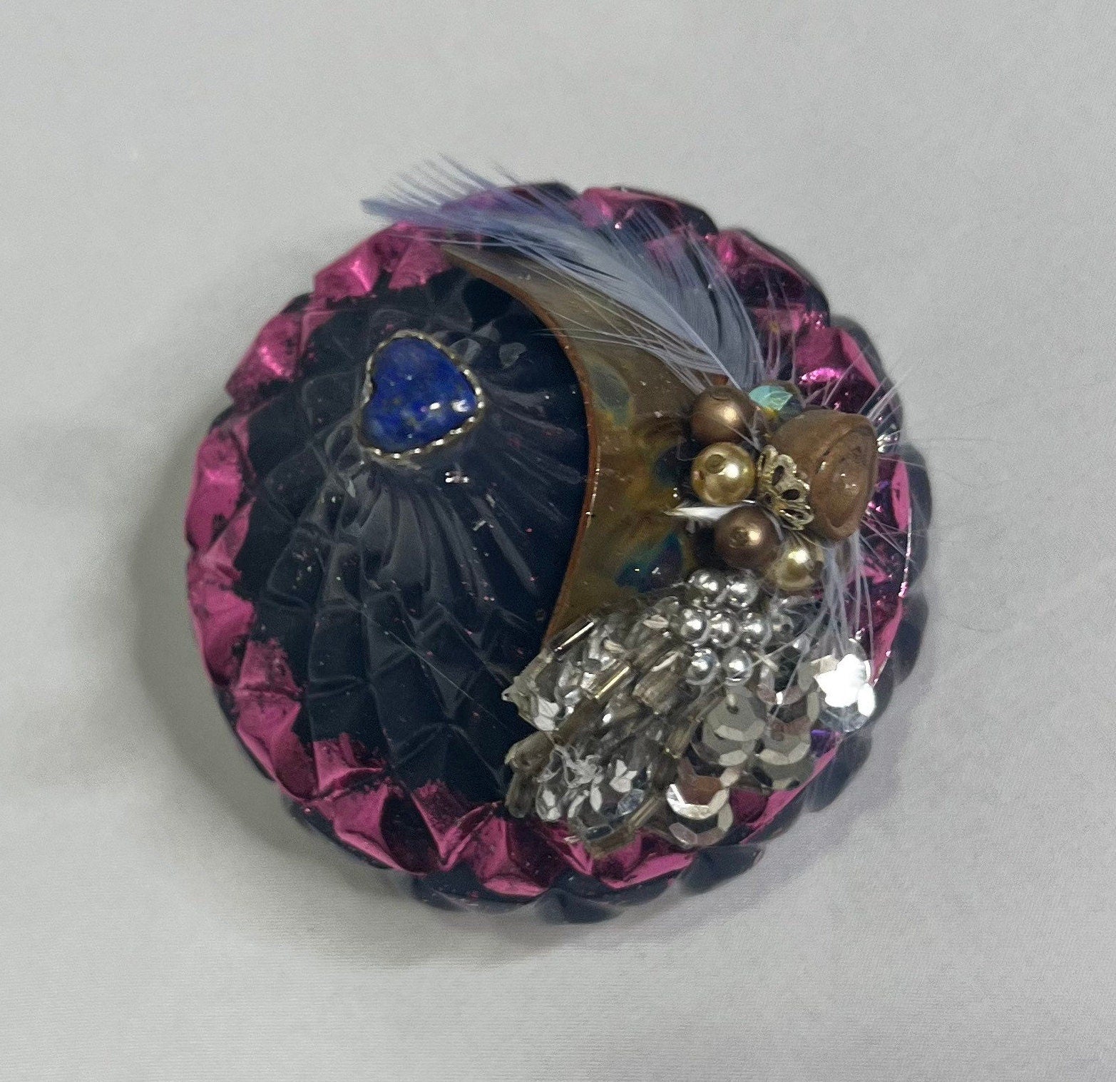 Teardrop Diamond Design Vintage Jeweled Keepsake Box