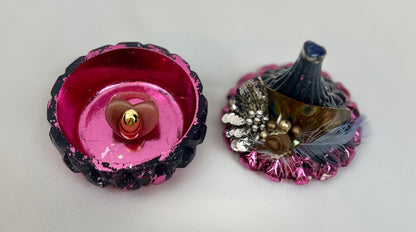 Teardrop Diamond Design Vintage Jeweled Keepsake Box