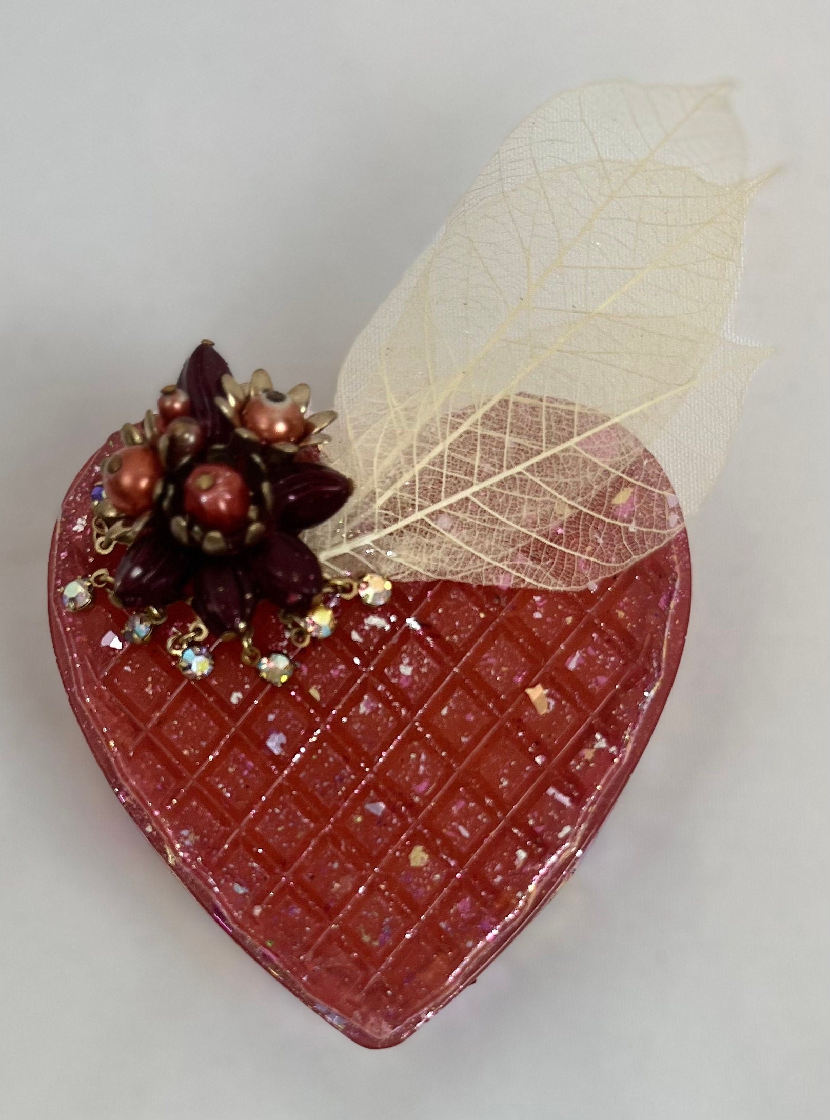 Heart Shaped Storage Container w/Heart Lotion Bar - Jewelry Keepsake Box