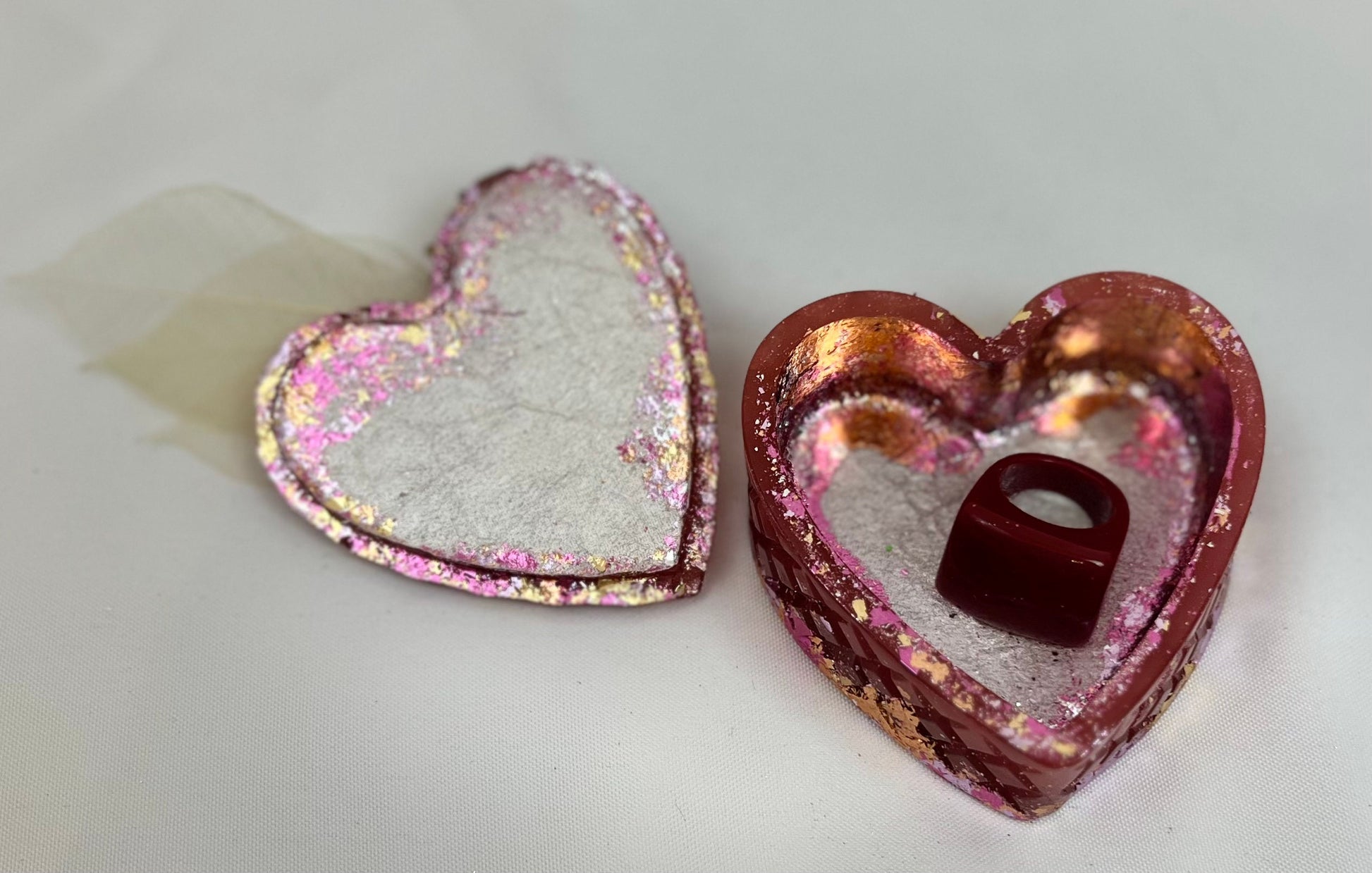 Heart Shaped Storage Container w/Heart Lotion Bar - Jewelry Keepsake Box