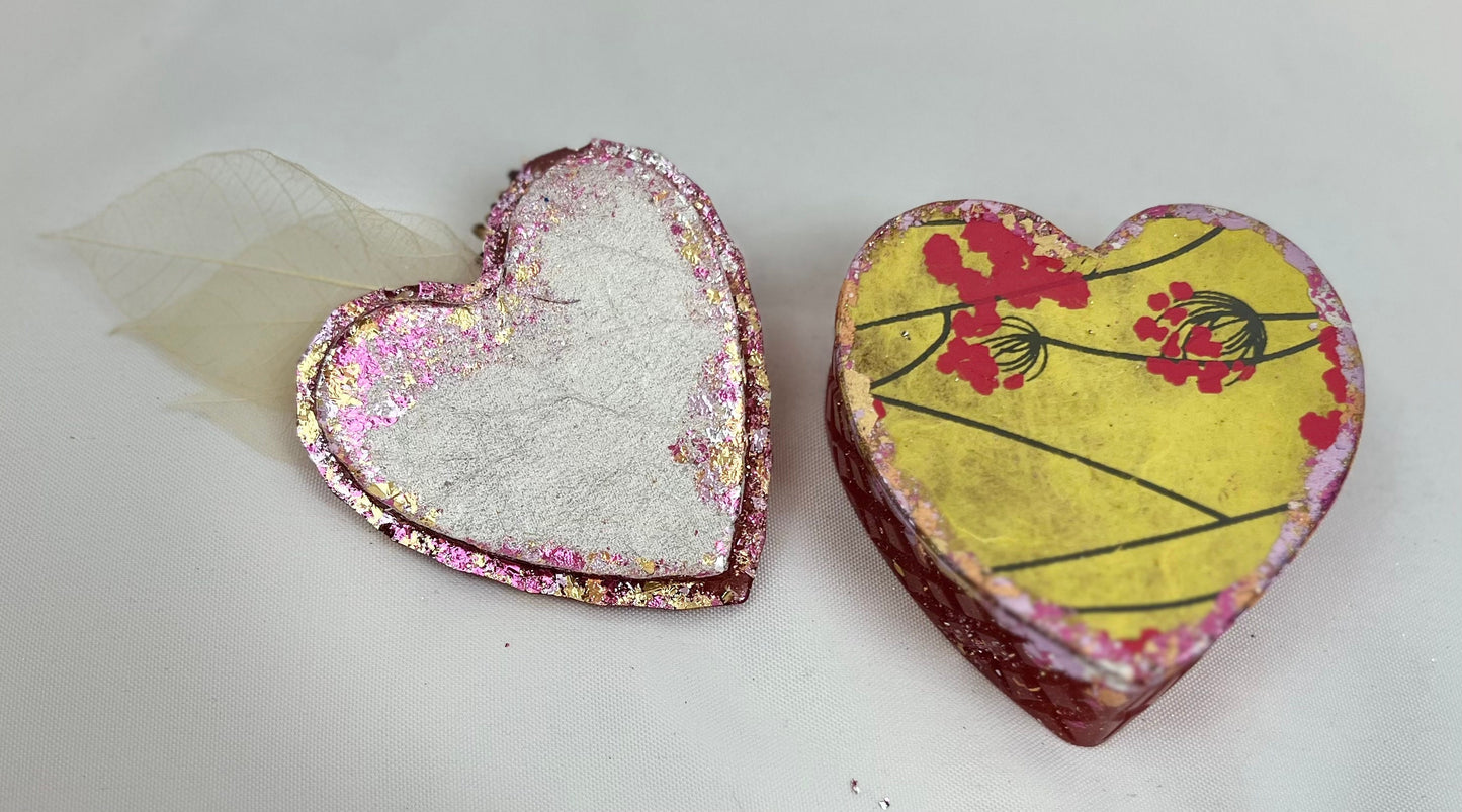 Heart Shaped Storage Container w/Heart Lotion Bar - Jewelry Keepsake Box