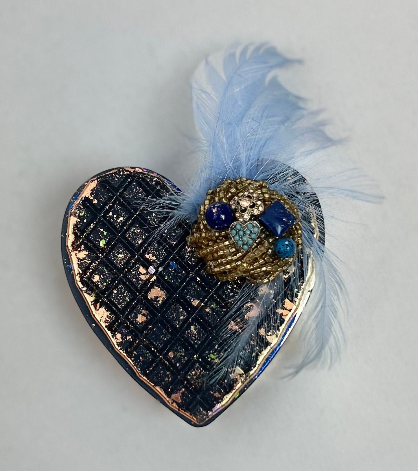Handmade Vintage Jeweled Multipurpose Reusable Heart Shaped Trinket Storage Container - Jewelry Keepsake Box