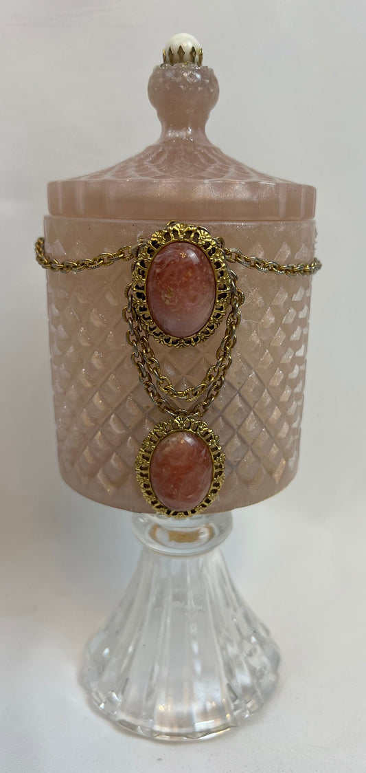 Trinket Dish Vintage Jeweled Diamond Designed Vessel