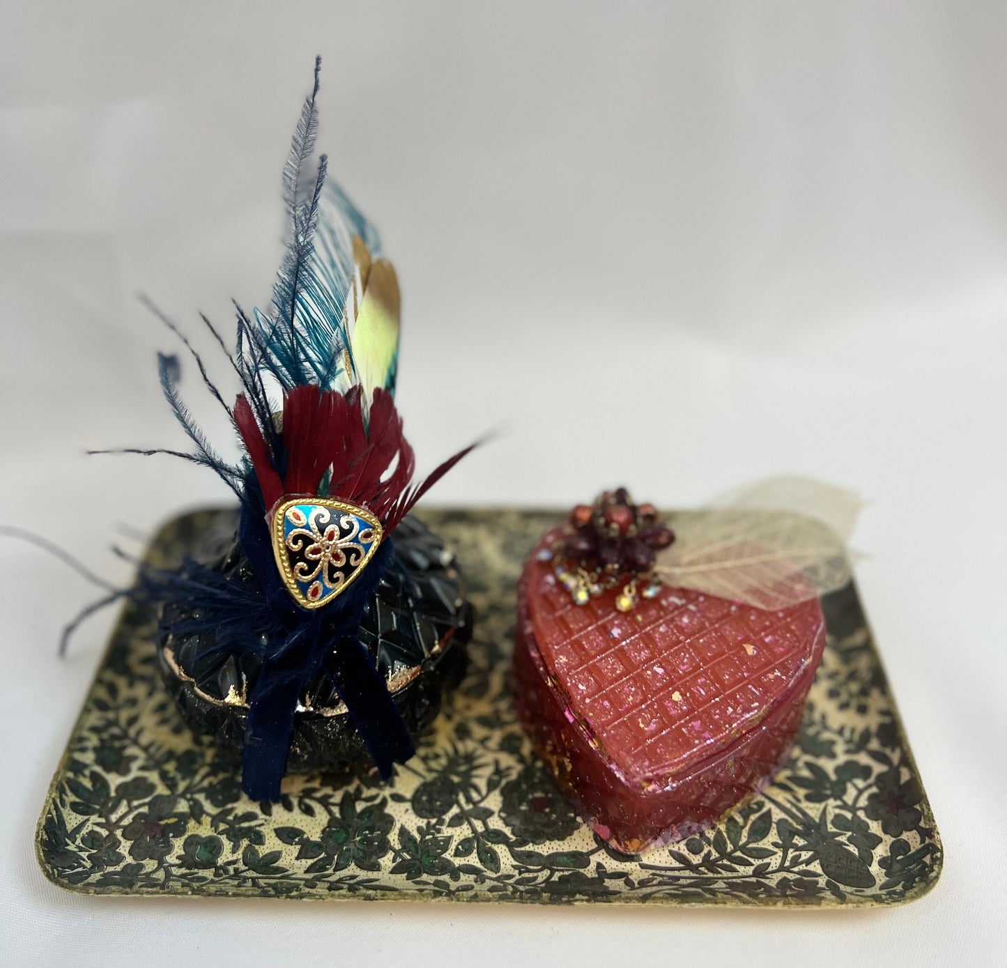 Heart Shaped Storage Container w/Heart Lotion Bar - Jewelry Keepsake Box