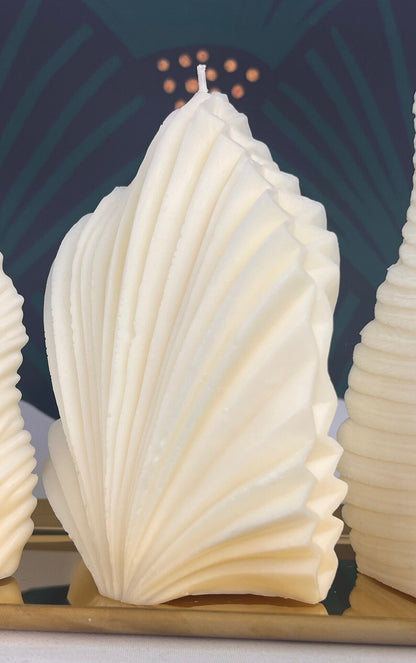 BoHo Vibes Shell Fern Leaf Feather Sculpture Candles
