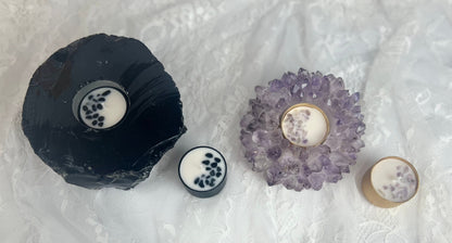 Black Obsidian Crystal Candle Holder