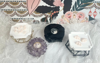 Black Obsidian Crystal Candle Holder