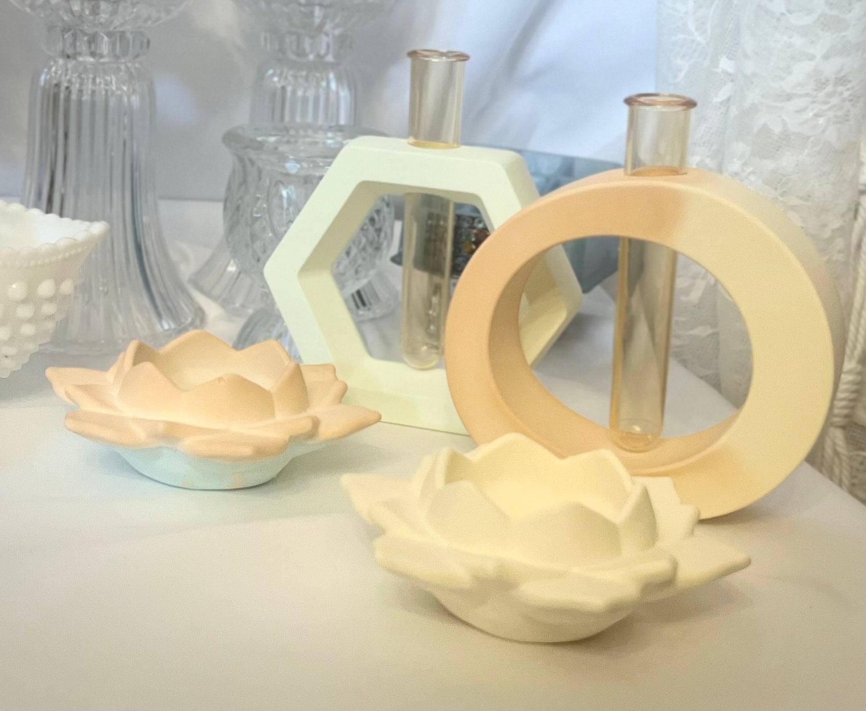 SCULPED Propagation Station - Jesmonite Cement Resin - Bud Vases - Home Decor