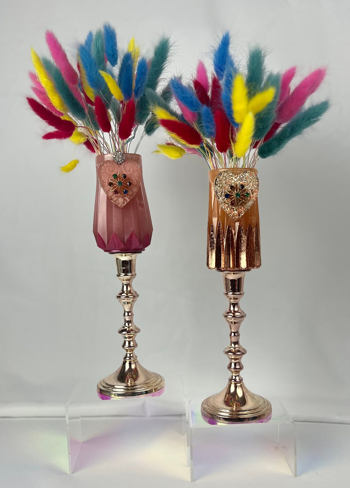 VASE - Vintage Jeweled Embellished Vase Decor - Makeup Brush Holder