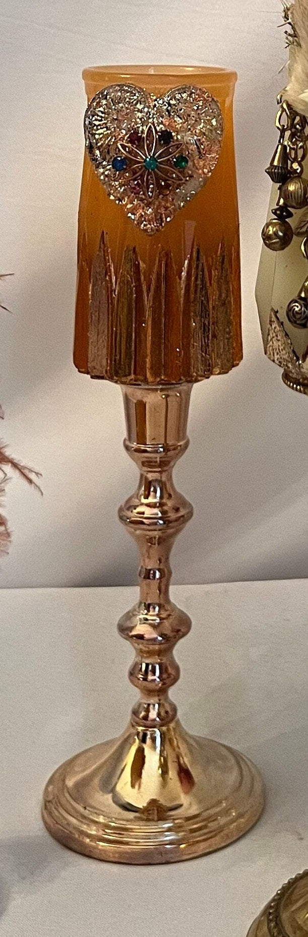VASE - Vintage Jeweled Embellished Vase Decor - Makeup Brush Holder