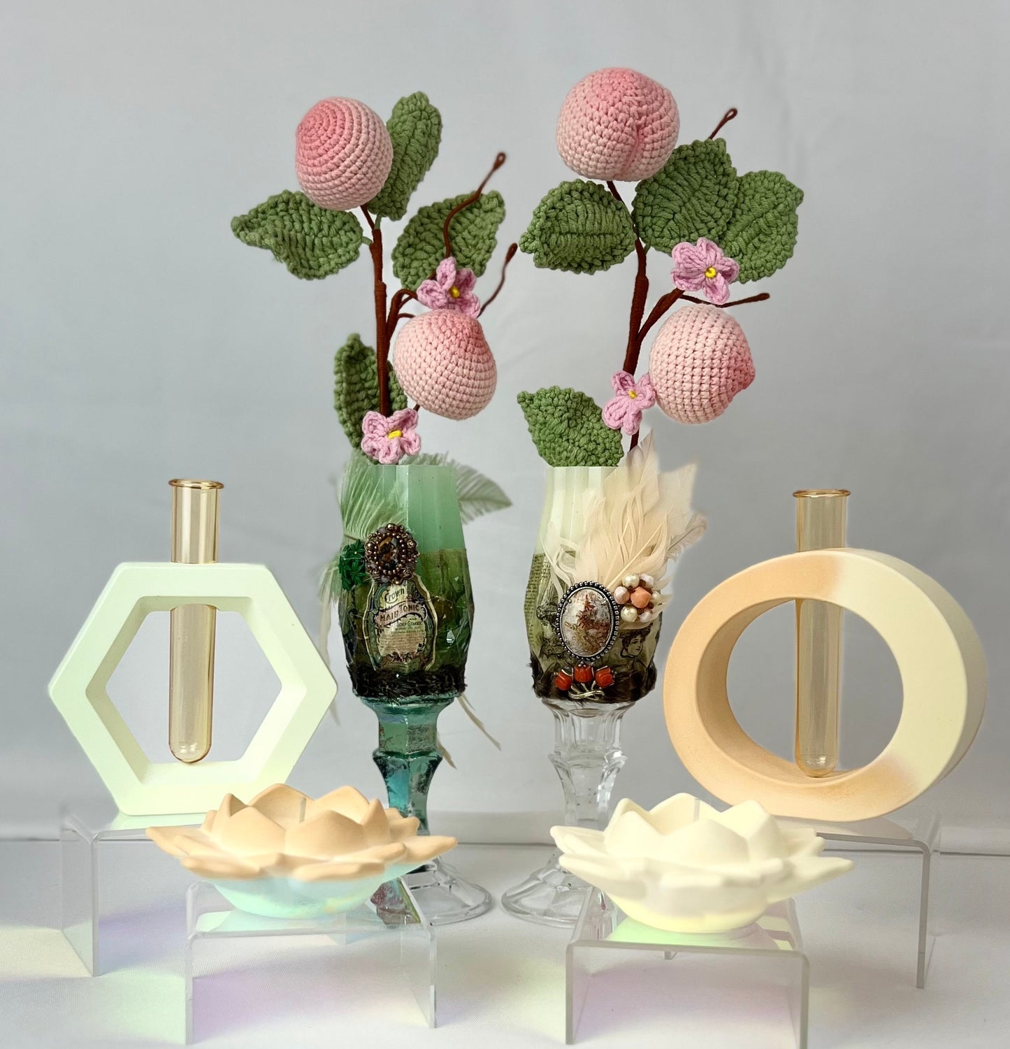 SCULPED Propagation Station - Jesmonite Cement Resin - Bud Vases - Home Decor