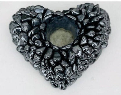 Tumbled Black Crystal Candle Holder