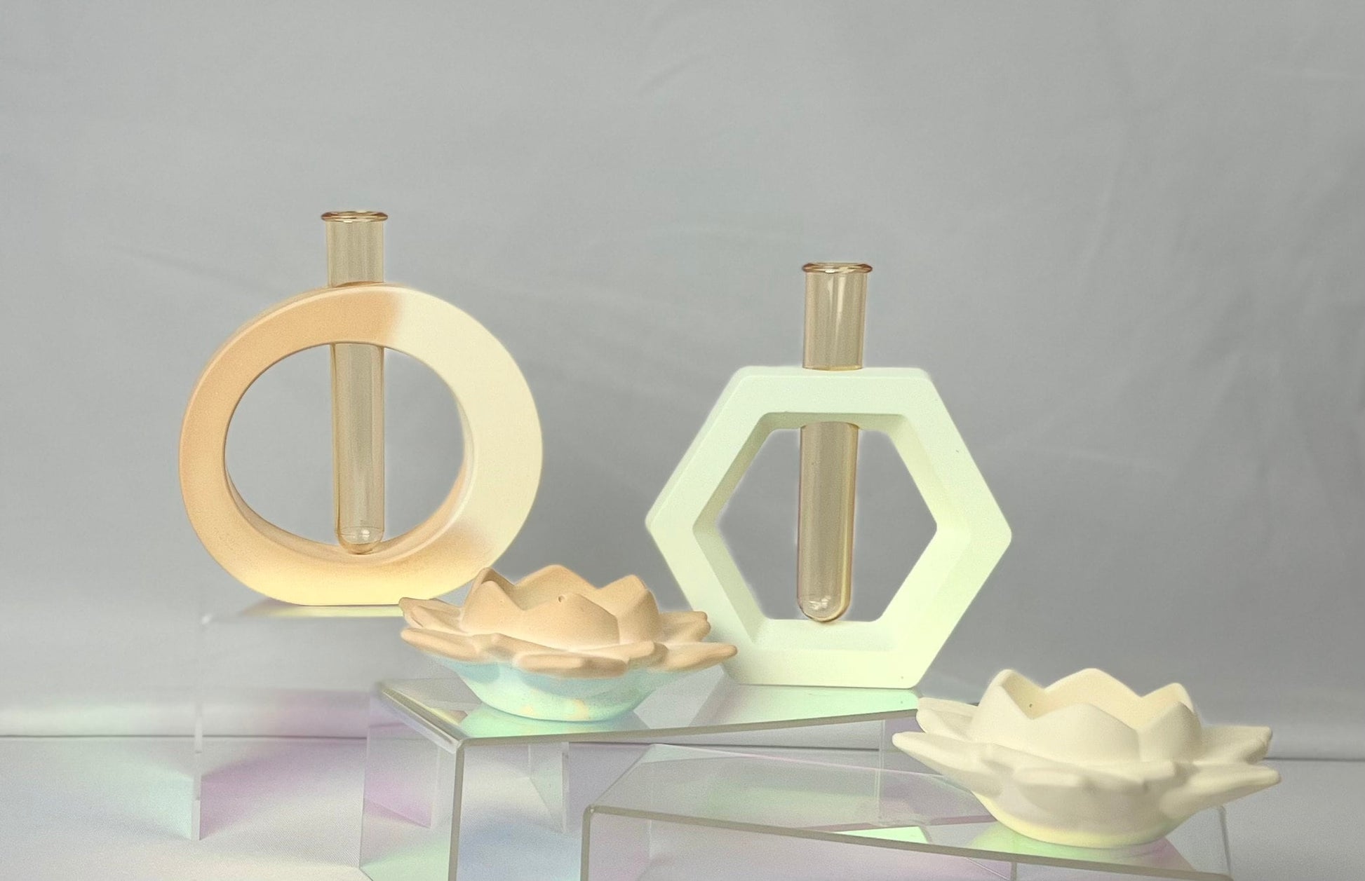 SCULPED Propagation Station - Jesmonite Cement Resin - Bud Vases - Home Decor
