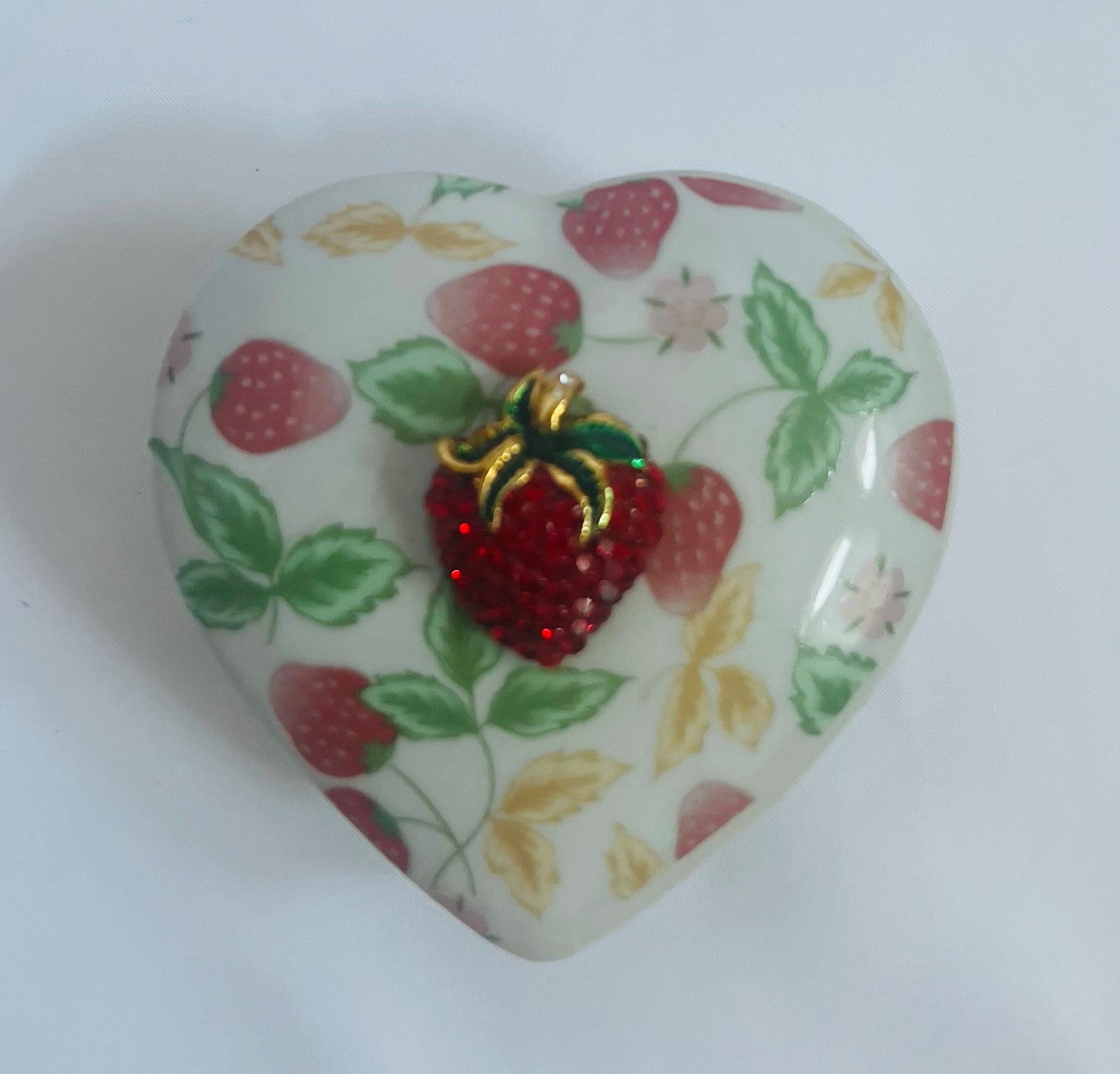 Strawberry Porcelain Ginger Jar & Heart Trinket Dish