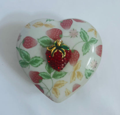 Strawberry Porcelain Ginger Jar & Heart Trinket Dish