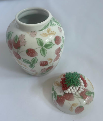 Strawberry Porcelain Ginger Jar & Heart Trinket Dish