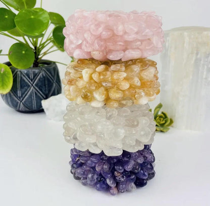Purple Amethyst Crystal Candle Holder