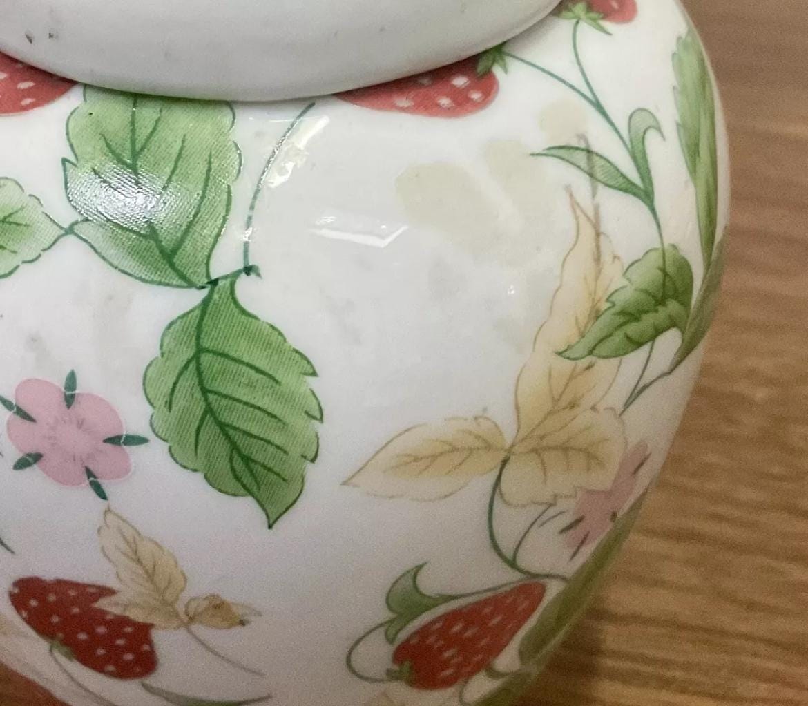 Strawberry Porcelain Ginger Jar & Heart Trinket Dish