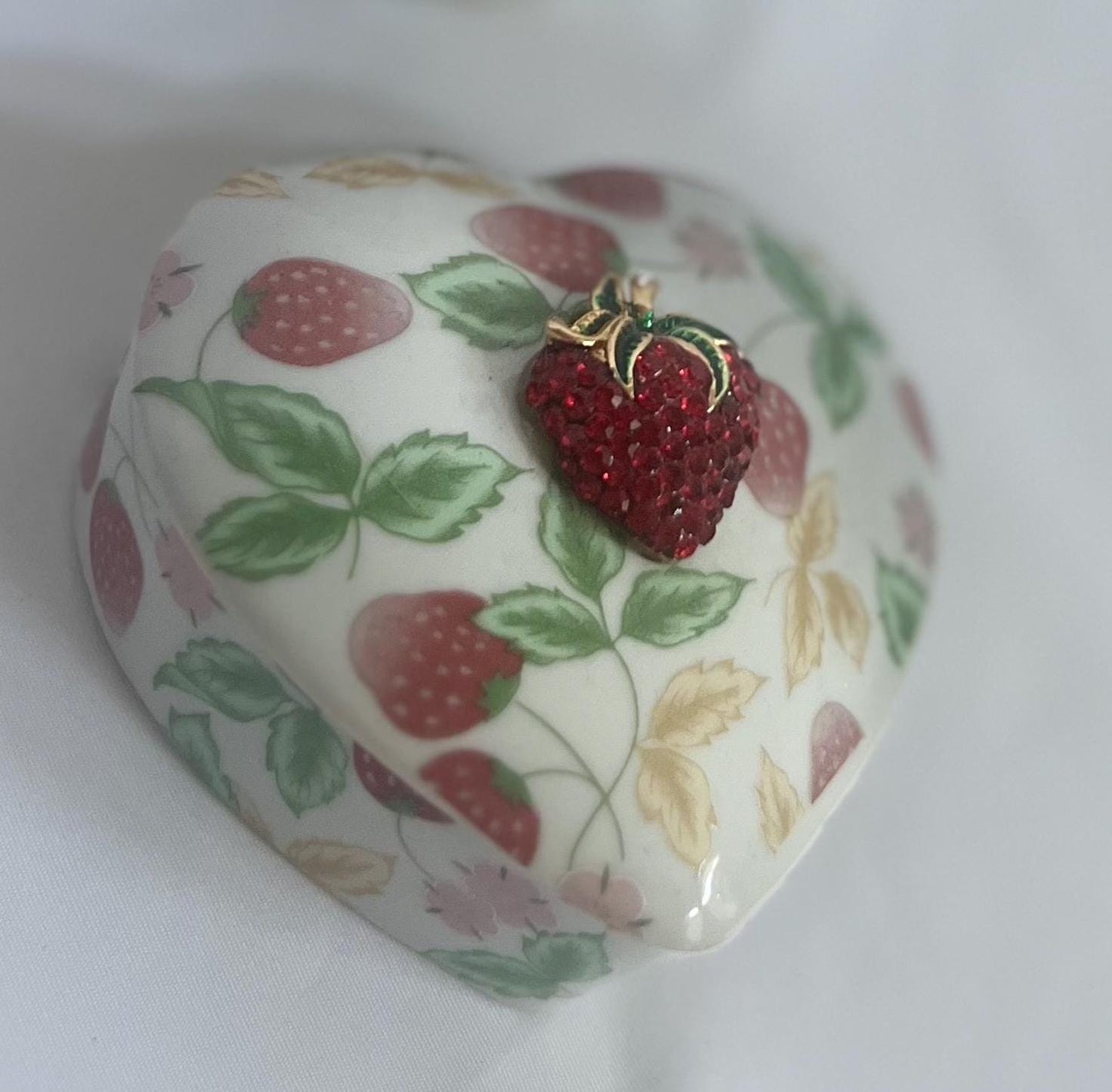 Strawberry Porcelain Ginger Jar & Heart Trinket Dish