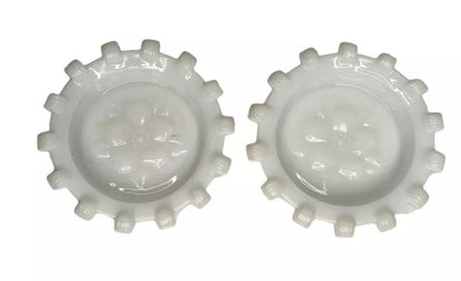 Pinwheel Design Milk Glass Coasters