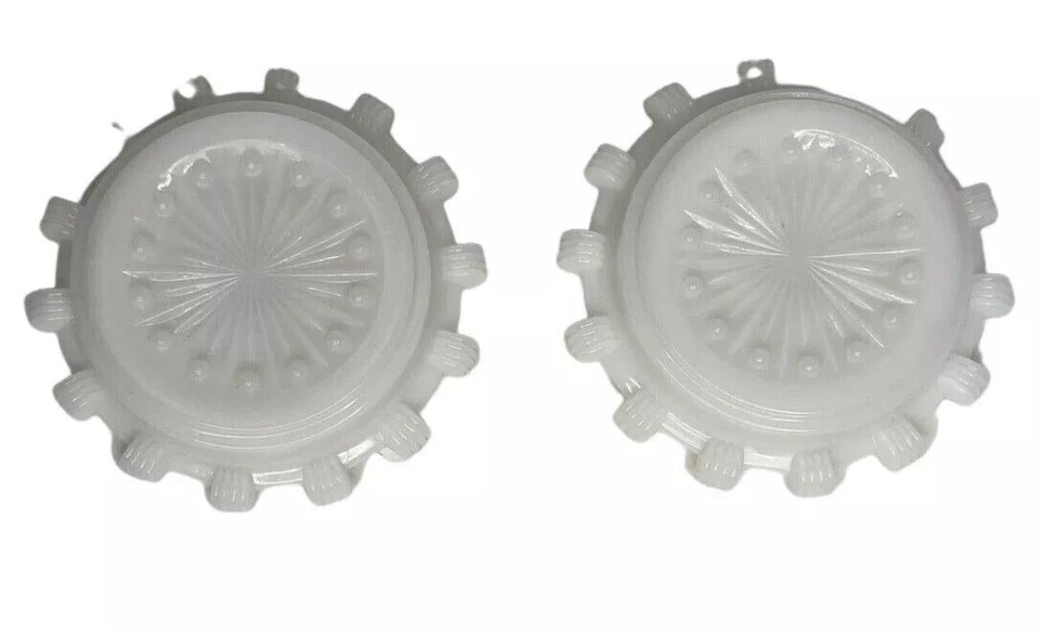 Pinwheel Design Milk Glass Coasters