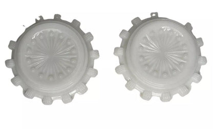 Pinwheel Design Milk Glass Coasters