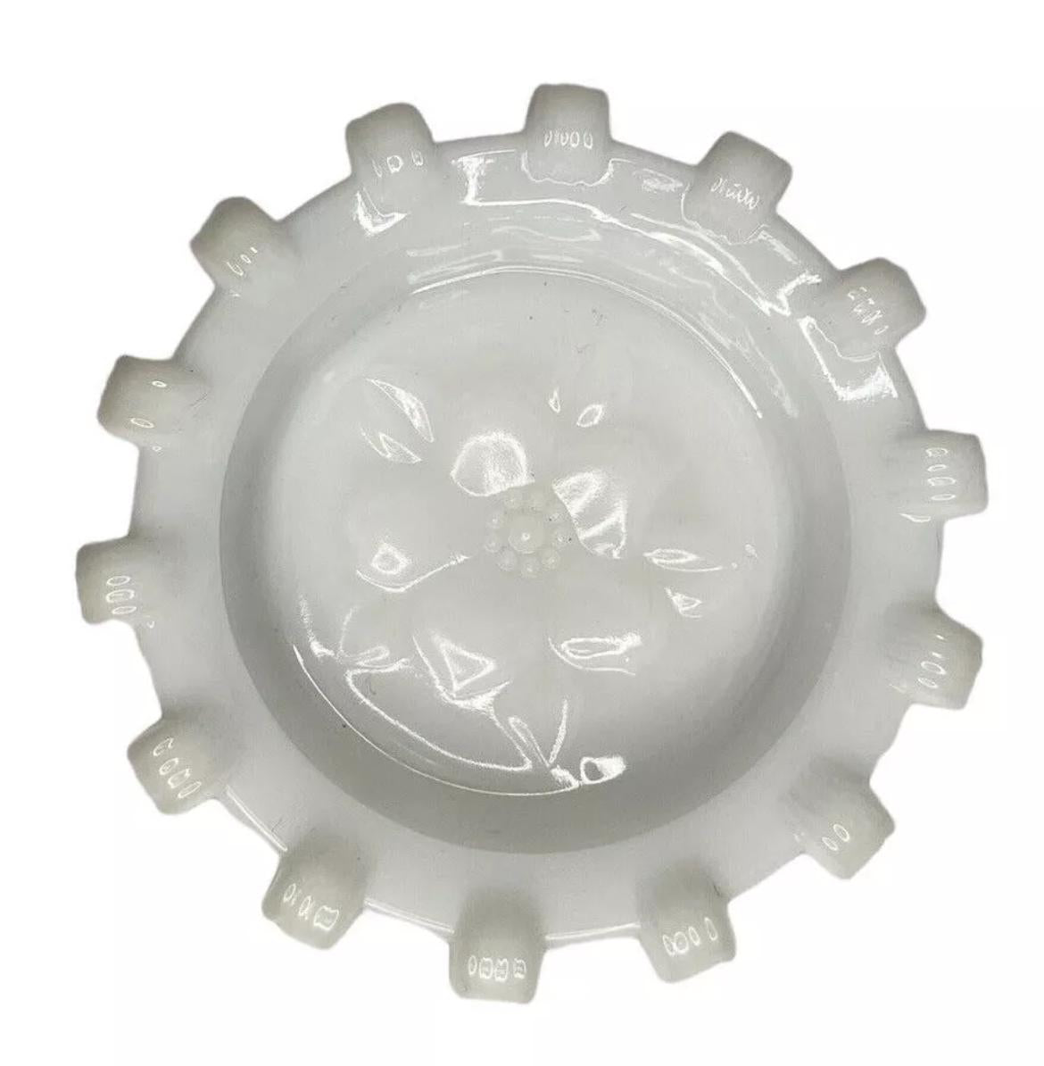Pinwheel Design Milk Glass Coasters