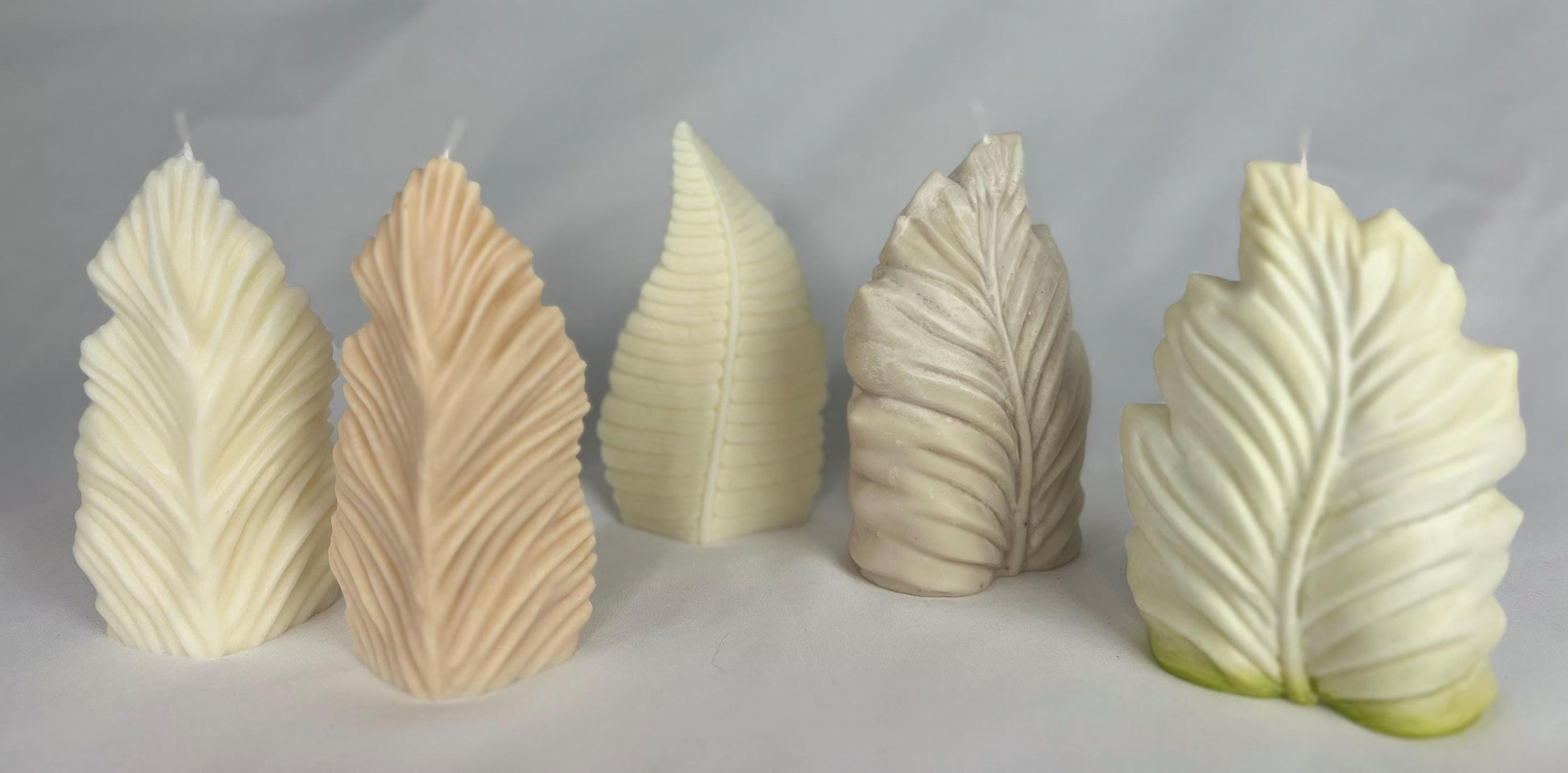 BoHo Vibes Shell Fern Leaf Feather Sculpture Candles