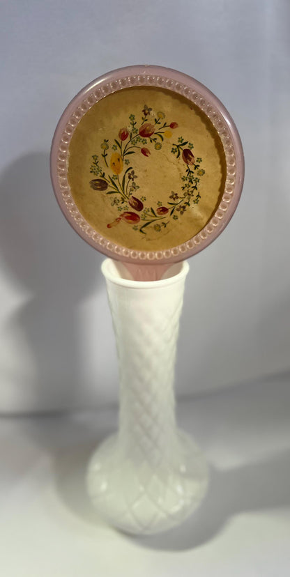 Lucite Handled Floral Vanity Plastic Handheld Mirrors