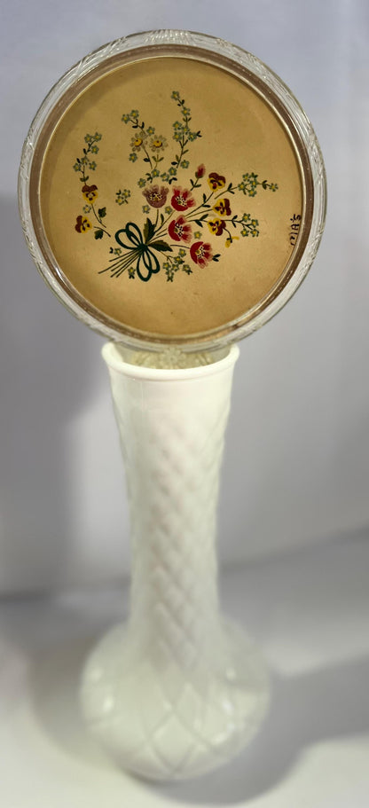 Lucite Handled Floral Vanity Plastic Handheld Mirrors