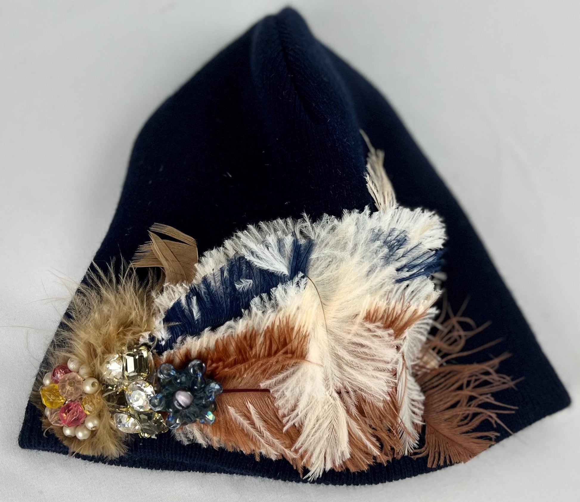 BLUE Embellished Feathered & Jeweled Hats