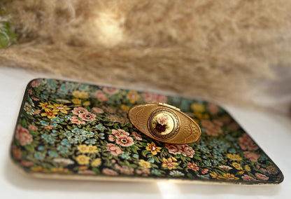 NEW INVENTORY Unique Retro Vintaged Lip Balm Mirror Ring
