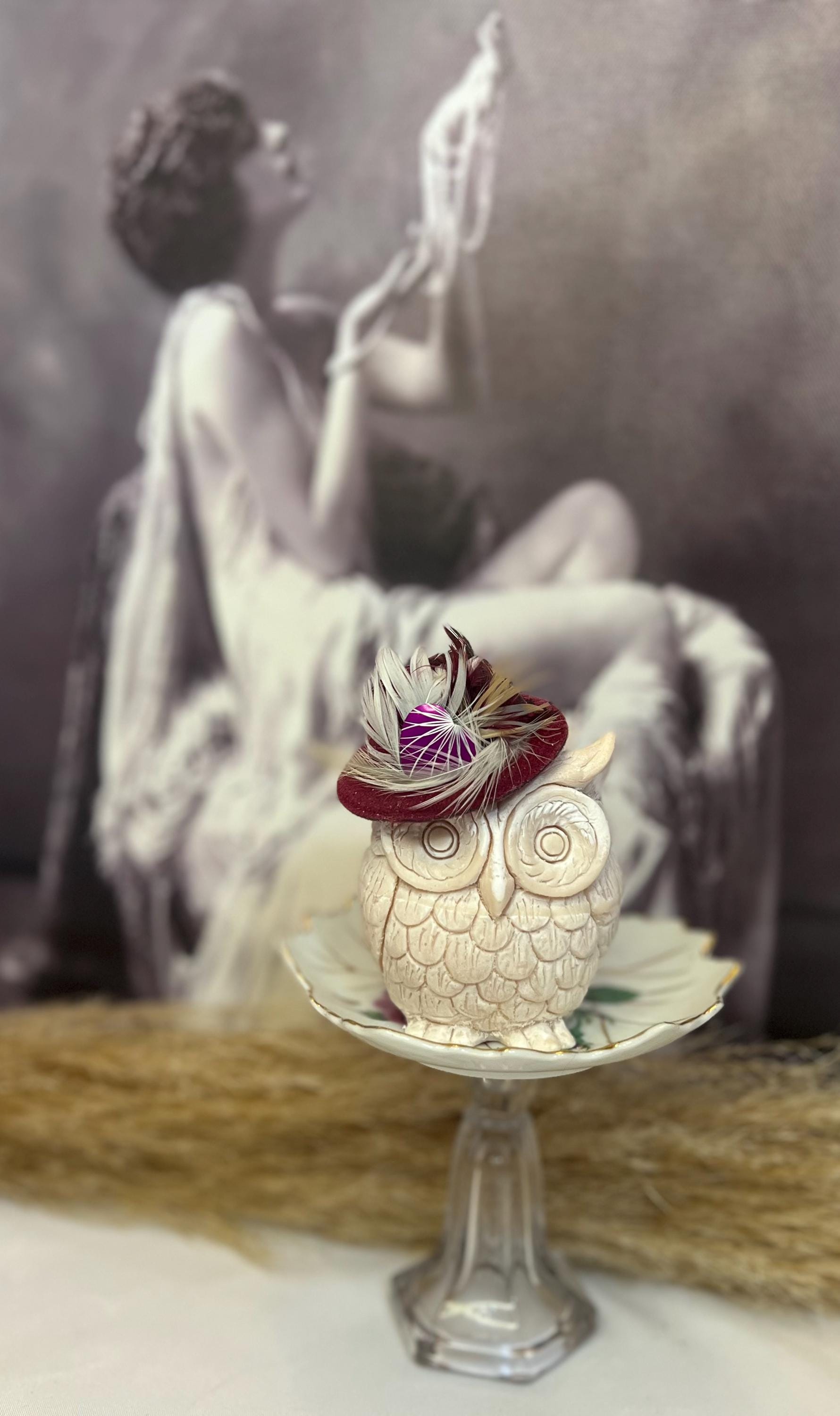 Handmade Soy Owl Candle - Decorative Embellished Design