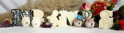 Fancy Mini Couple Owl Candles